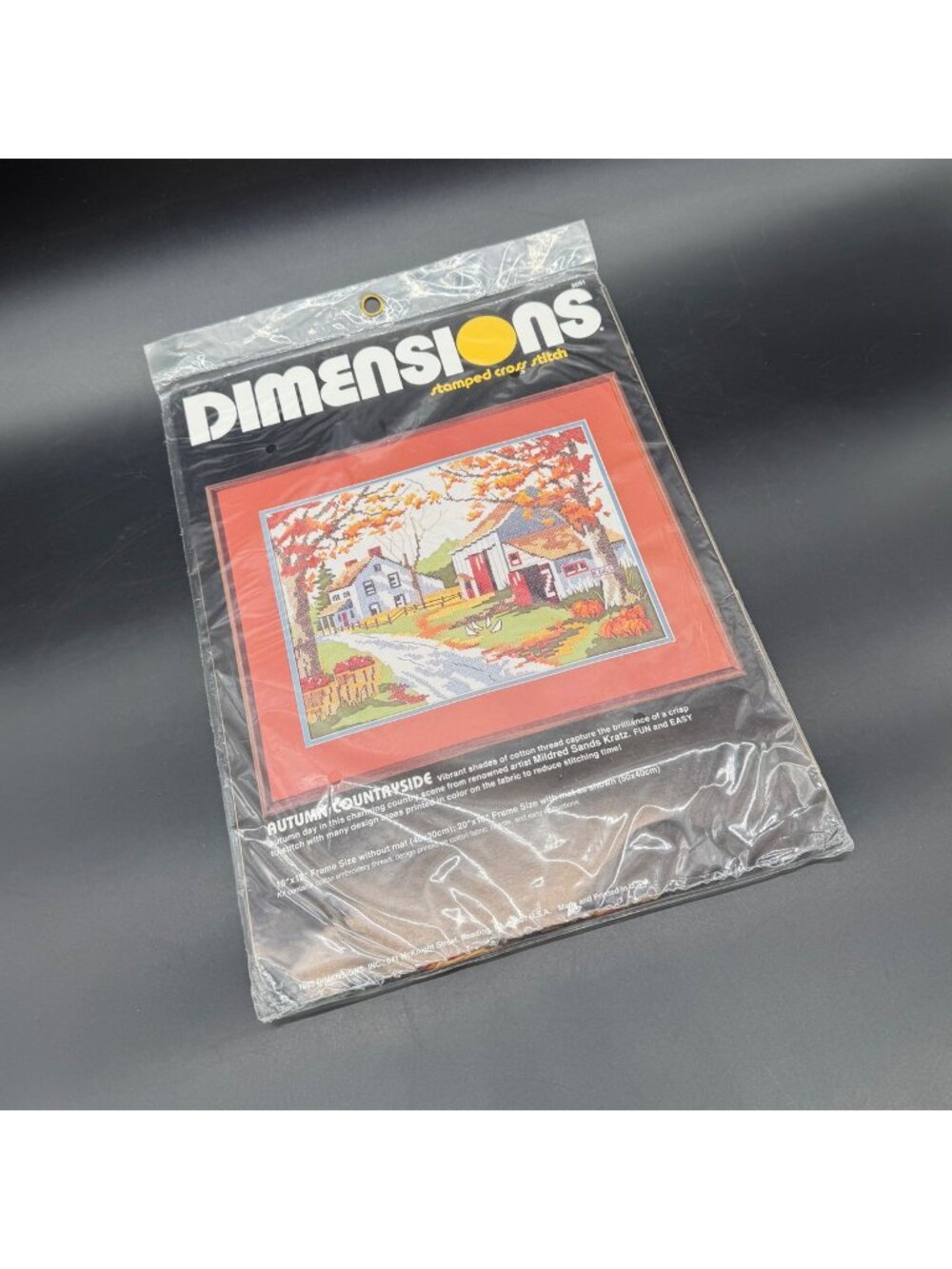 Dimensions Stamped Cross Stitch Kit Autumn Countryside Vintage 1985 Crafting